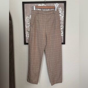 HALARA Brown Plaid Trousers